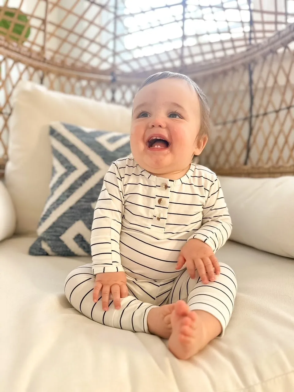 Riley Outfit and Hat Set | Black Stripes