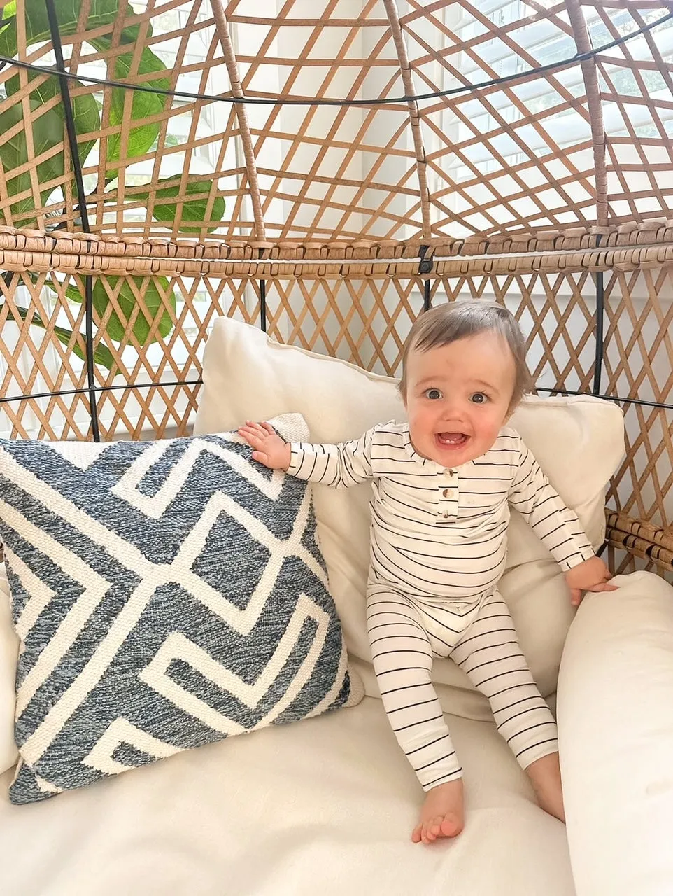 Riley Outfit and Hat Set | Black Stripes