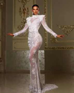 Sariyah  High Collar   Wedding Dress