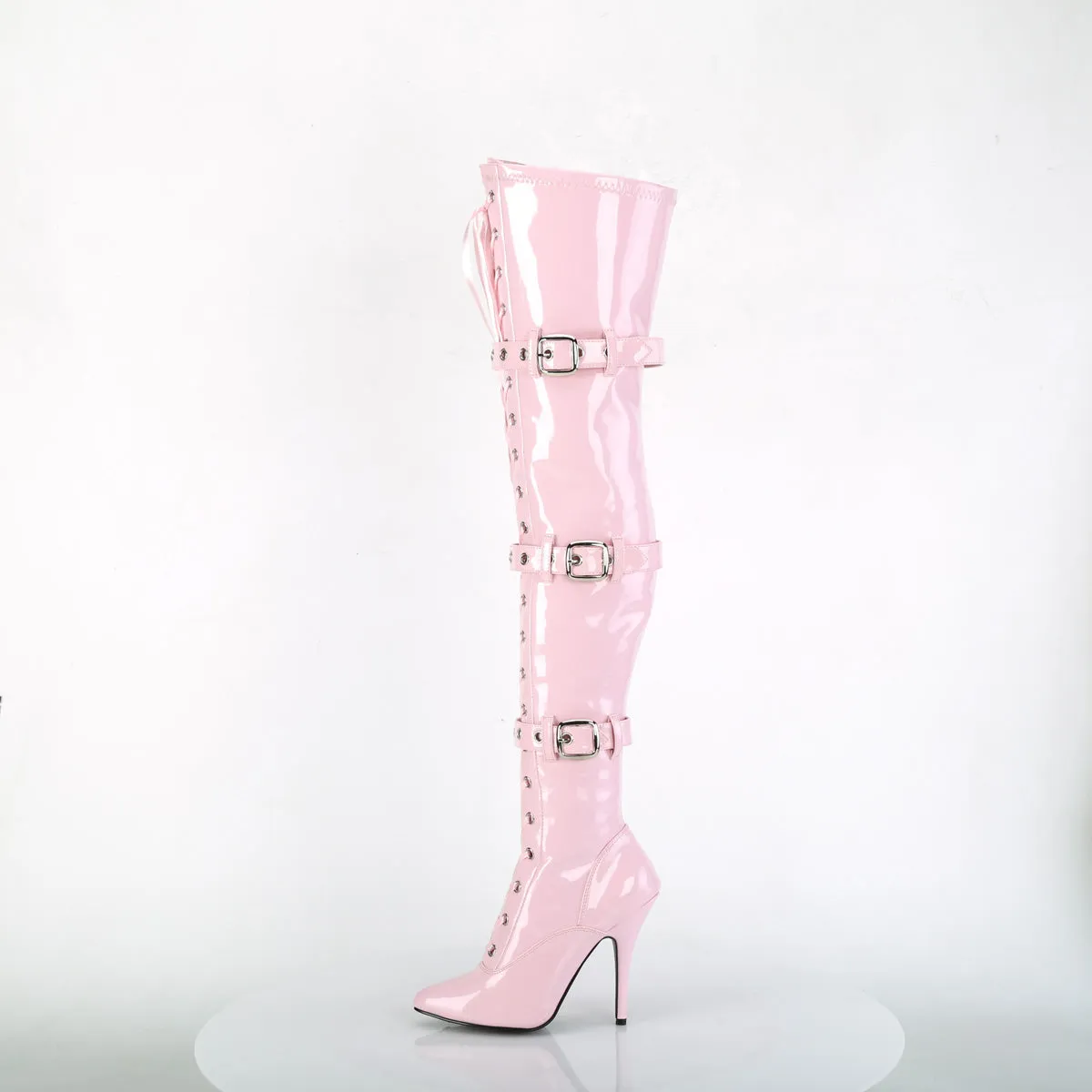 SEDUCE-3028 Pleaser Baby Pink Patent Sexy Single Sole Shoes (Fetish Footwear)