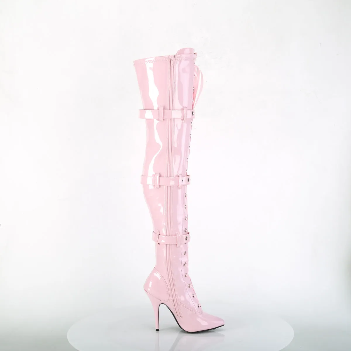 SEDUCE-3028 Pleaser Baby Pink Patent Sexy Single Sole Shoes (Fetish Footwear)