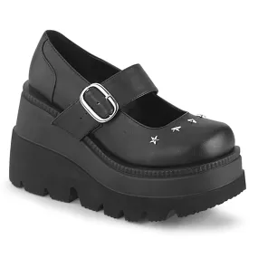 SHAKER-23 DemoniaCult Black Vegan Leather Sexy Women's Heels & Platform Shoes (Alternative Footwear)