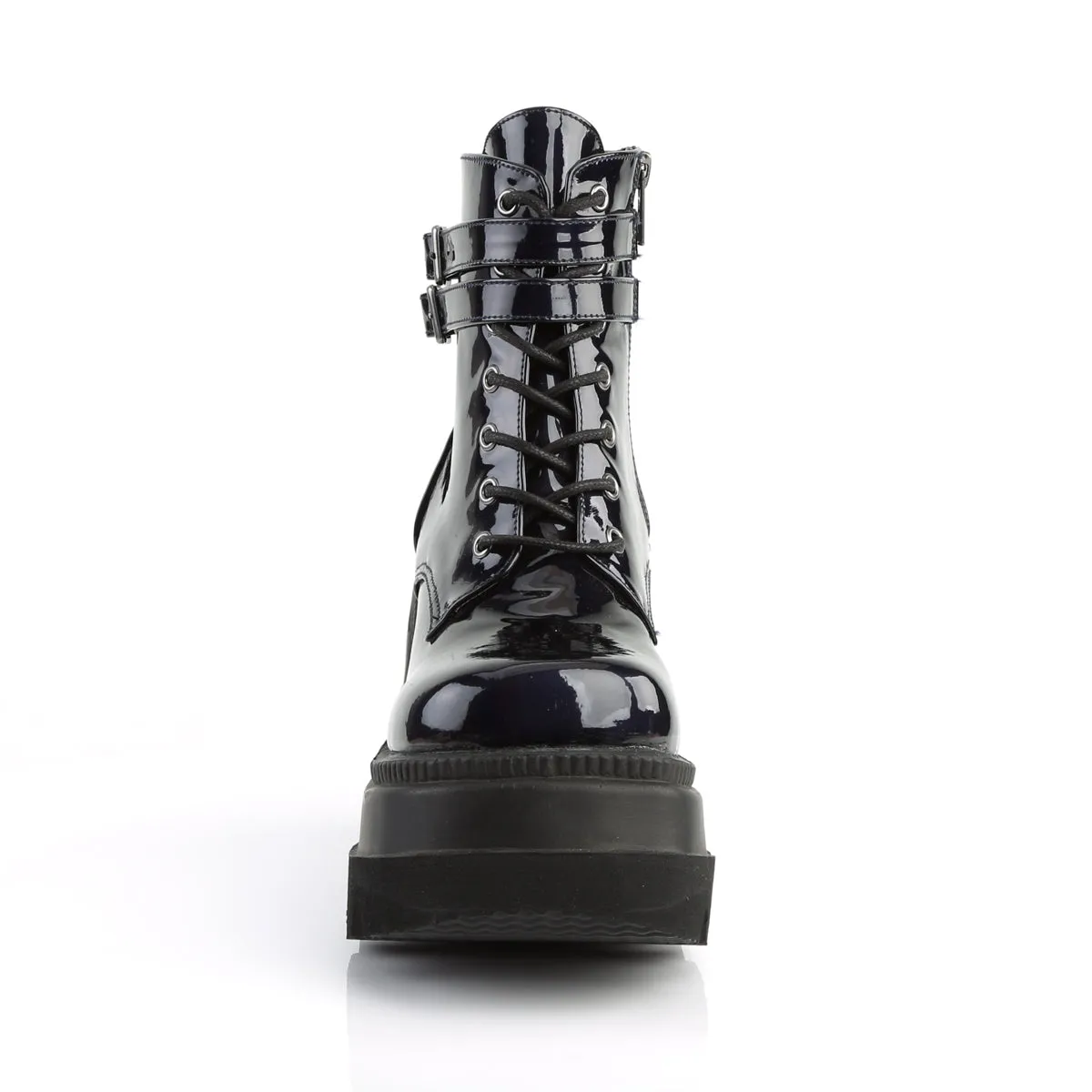 SHAKER-52 DemoniaCult Black Hologram Sexy Women's Ankle Boots (Alternative Footwear)