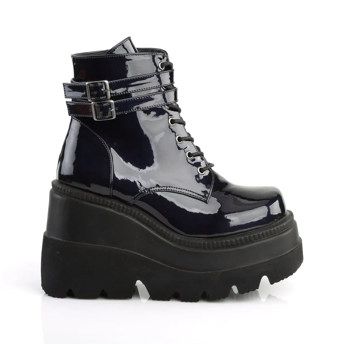 SHAKER-52 DemoniaCult Black Hologram Sexy Women's Ankle Boots (Alternative Footwear)
