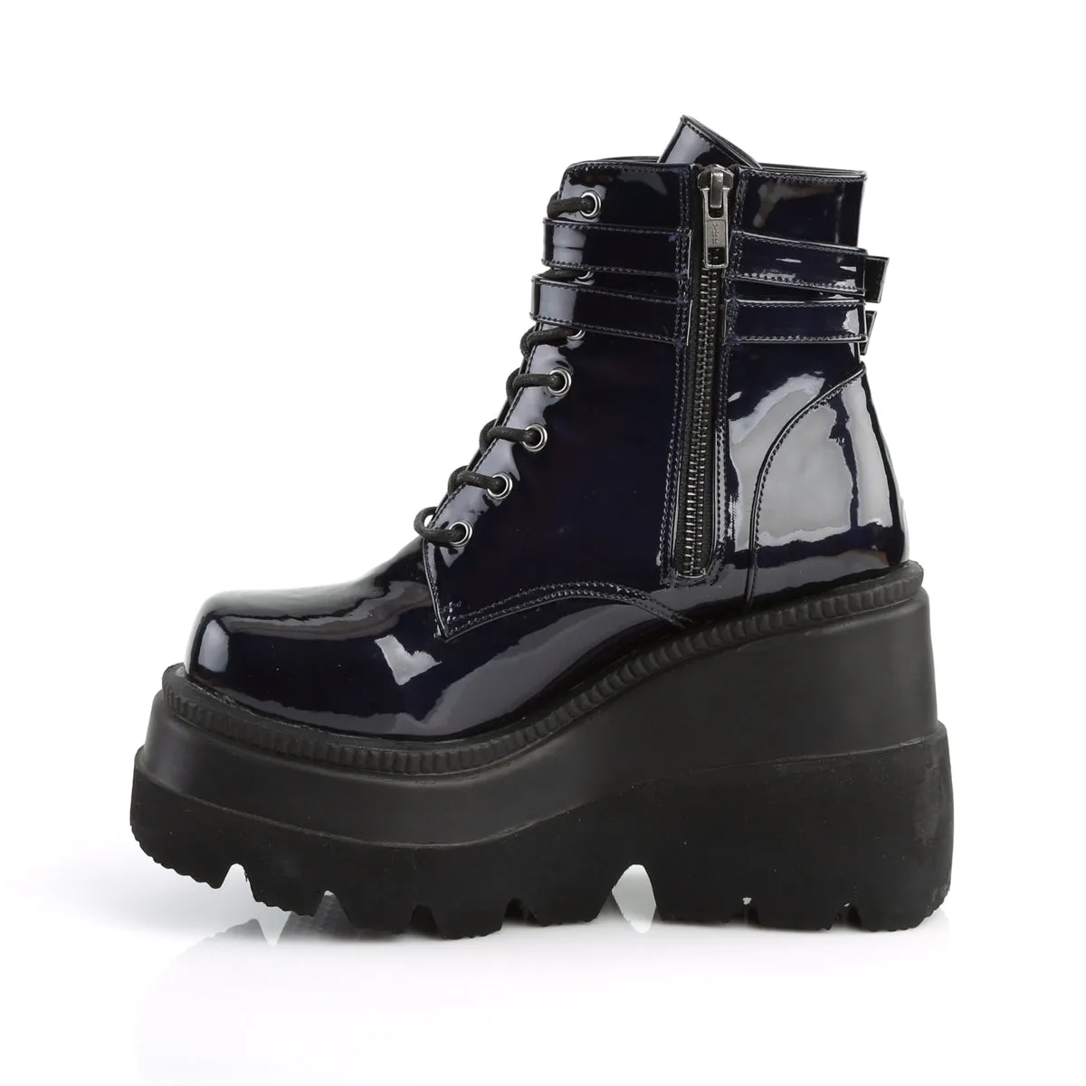 SHAKER-52 DemoniaCult Black Hologram Sexy Women's Ankle Boots (Alternative Footwear)