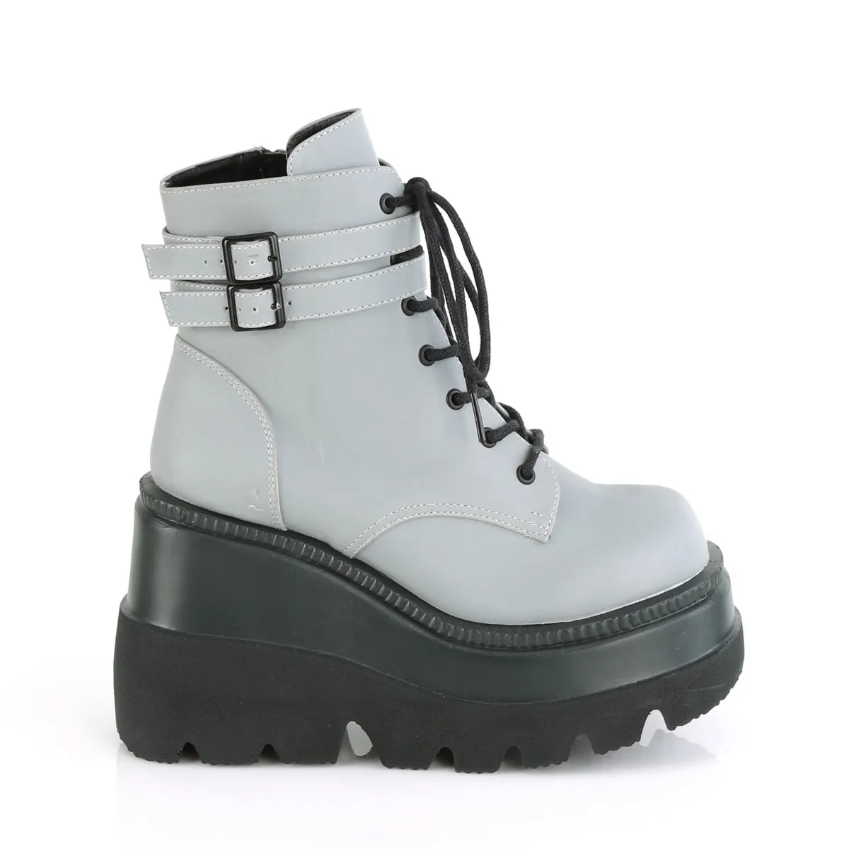 SHAKER-52 DemoniaCult Grey Sexy Women's Ankle Boots (Alternative Footwear)