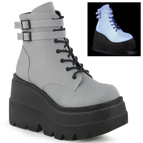 SHAKER-52 DemoniaCult Grey Sexy Women's Ankle Boots (Alternative Footwear)