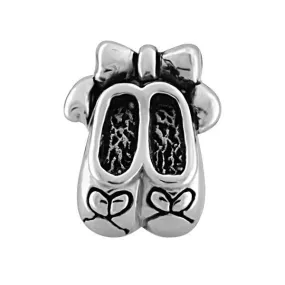 Silver Ballet Shoes Bead