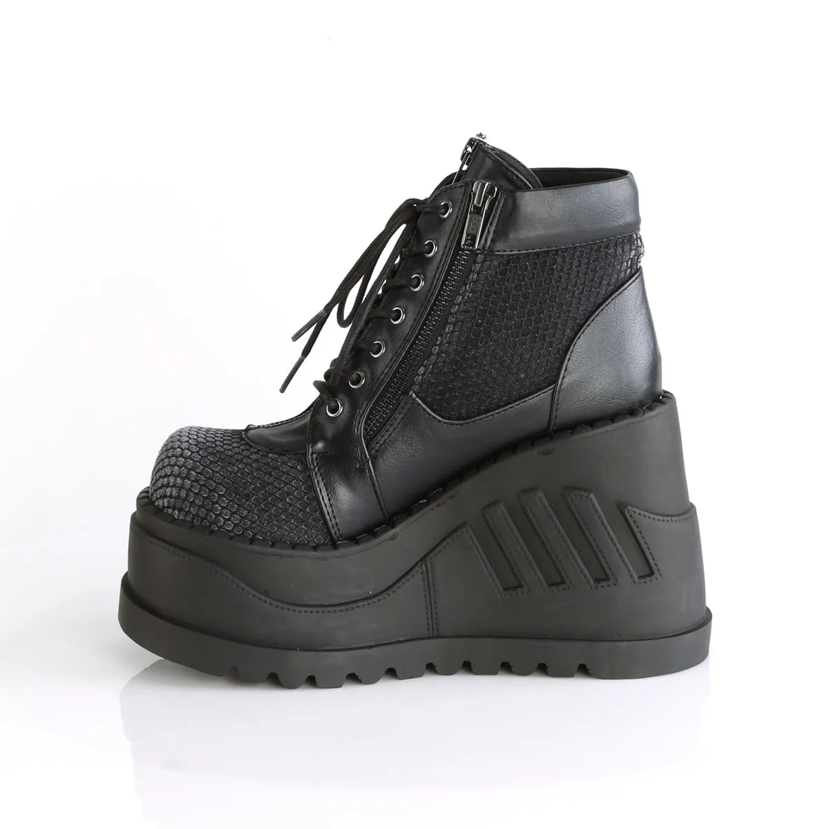 STOMP-18 DemoniaCult Black Vegan Leather Sexy Women's Ankle Boots (Alternative Footwear)