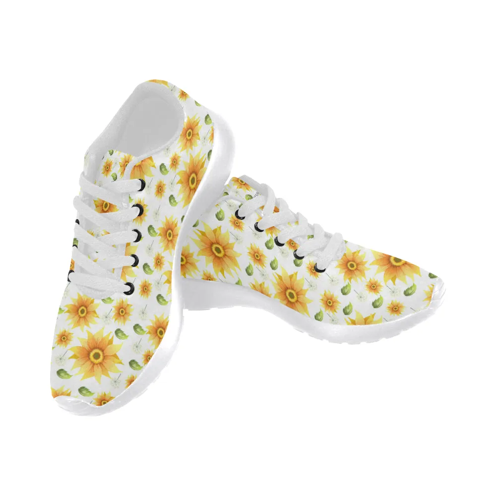 Sunflower Shoes, Cute Yellow Flowers Floral Women sneakers, Dandelion Casual Vegan Shoes, Sports Running Shoes