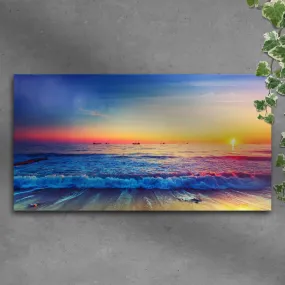 Sunrise Over The Ocean Canvas Wall Art