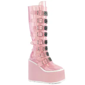 SWING-815C DemoniaCult Baby Pink Sexy Women's Mid-Calf & Knee High Boots (Alternative Footwear)