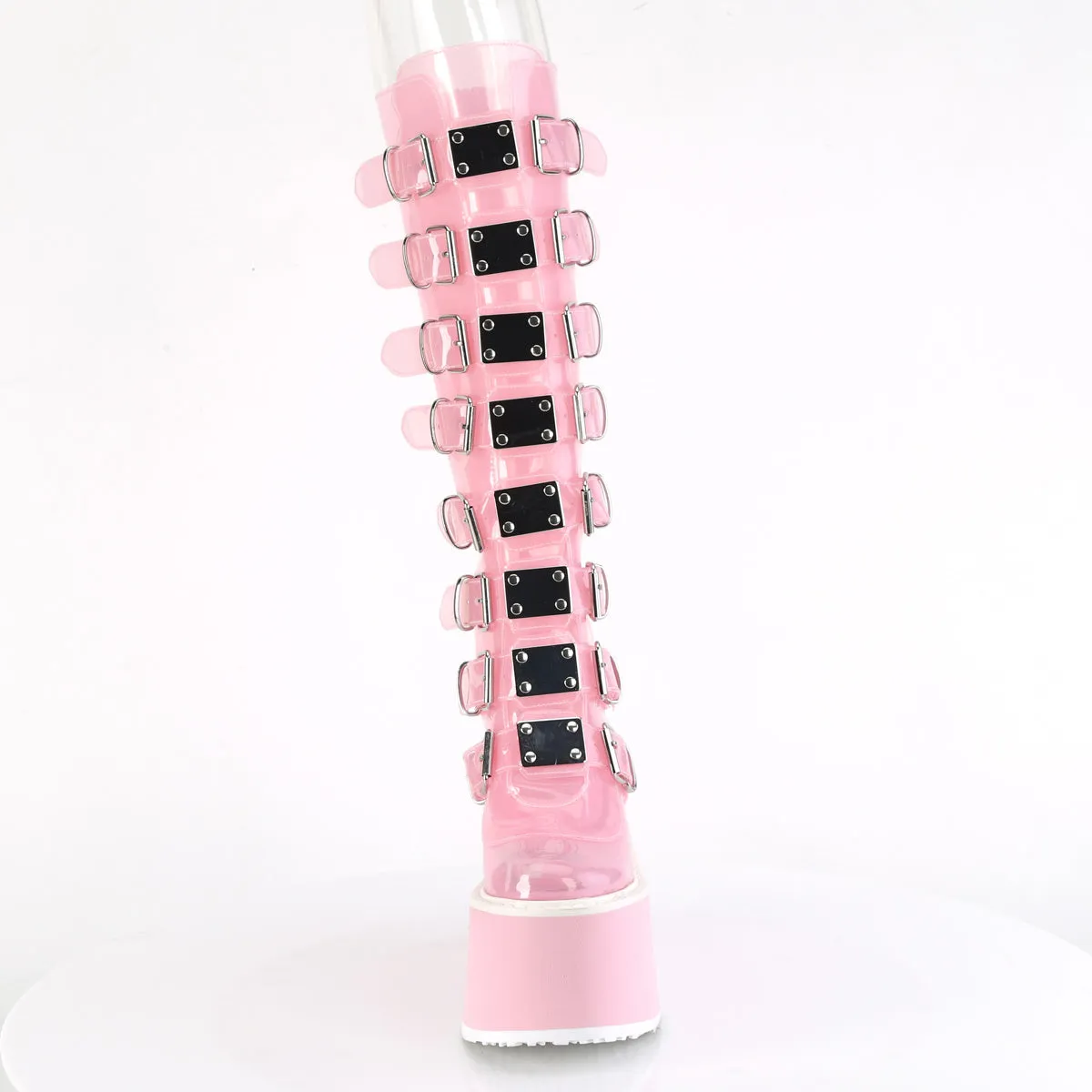 SWING-815C DemoniaCult Baby Pink Sexy Women's Mid-Calf & Knee High Boots (Alternative Footwear)