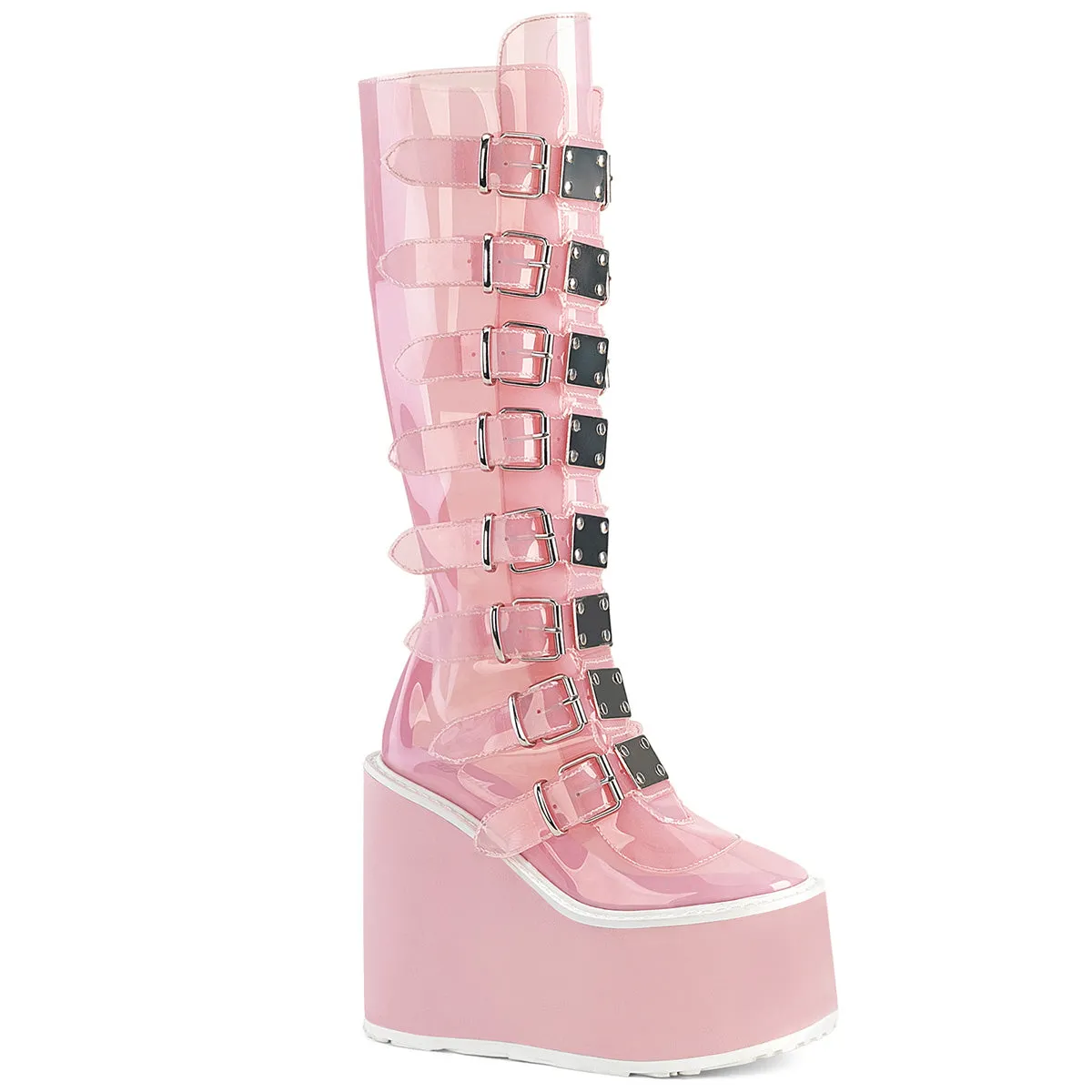 SWING-815C DemoniaCult Baby Pink Sexy Women's Mid-Calf & Knee High Boots (Alternative Footwear)