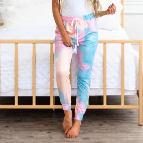 Tie Dye Joggers - Orange/Pink