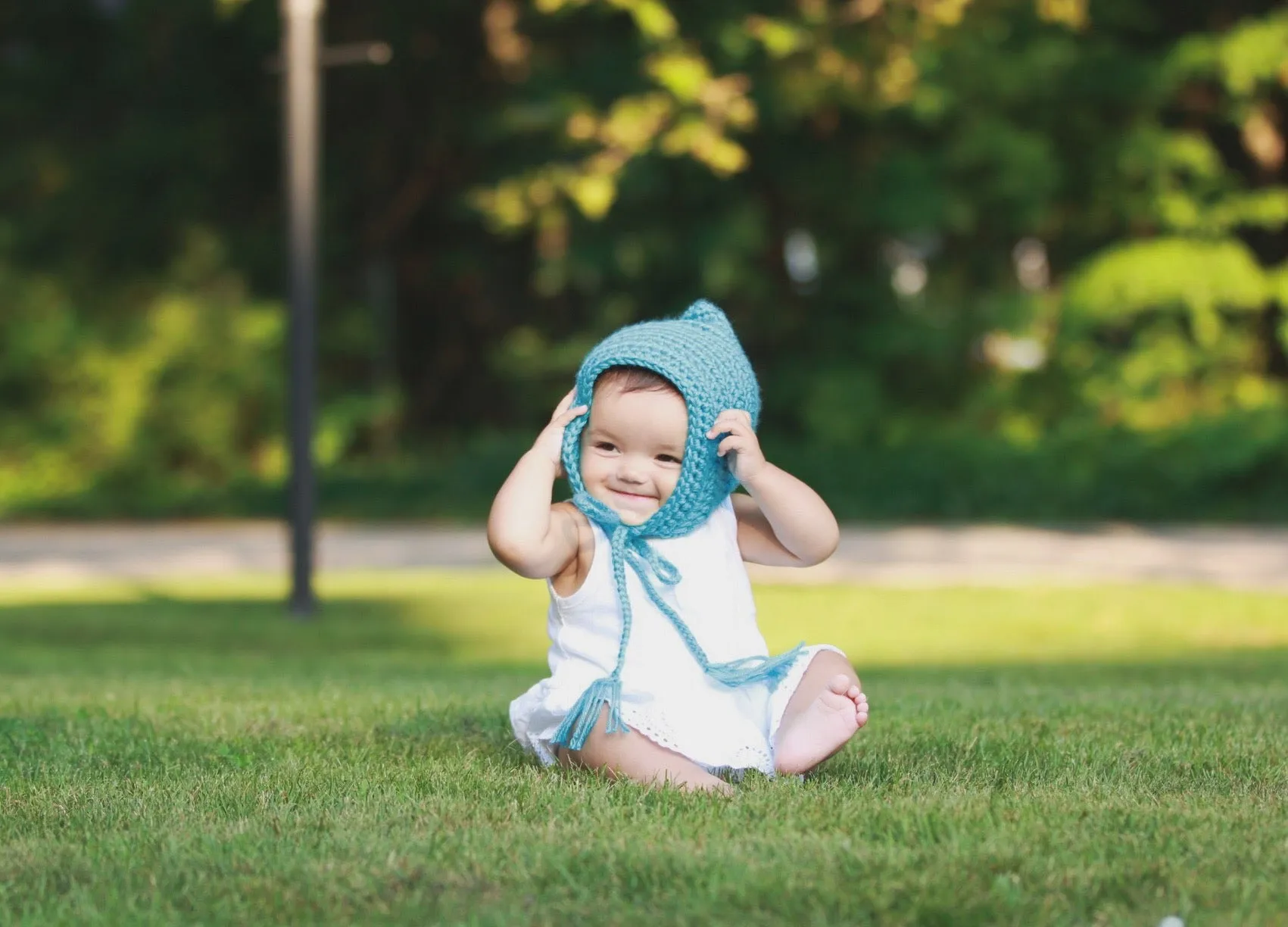 Turquoise pixie elf hat