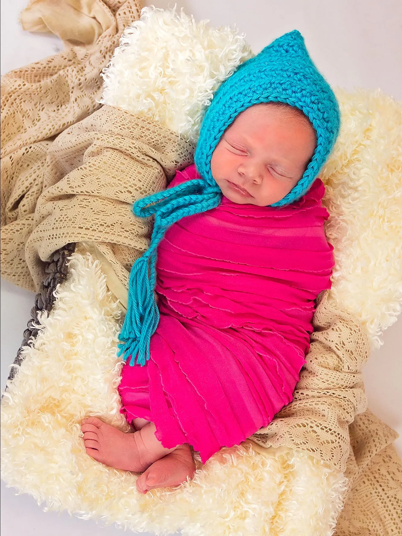 Turquoise pixie elf hat