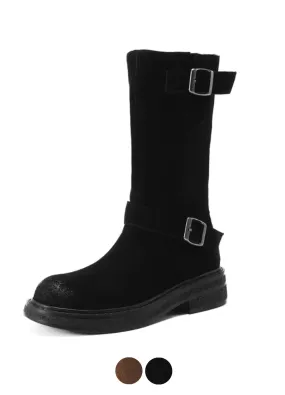 USS Shoes Luvy Women's Mid Calf High Round Toe Boots