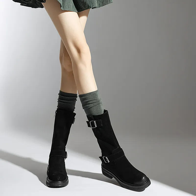 USS Shoes Luvy Women's Mid Calf High Round Toe Boots