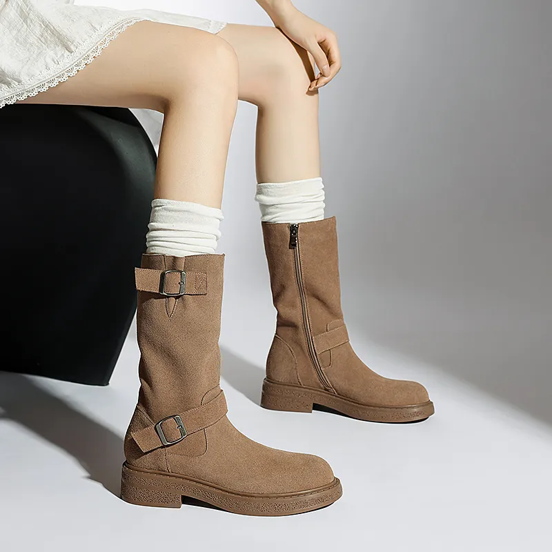 USS Shoes Luvy Women's Mid Calf High Round Toe Boots