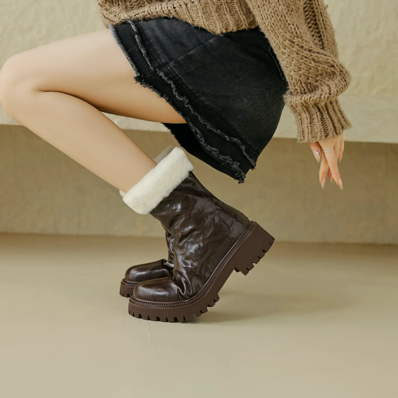 USS Shoes Reina Women's Platform Winter Ankle Boots