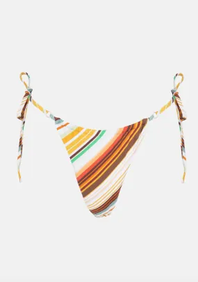 Viva Stripe Gathered Tie Side Hi Cut Pant (Natural)