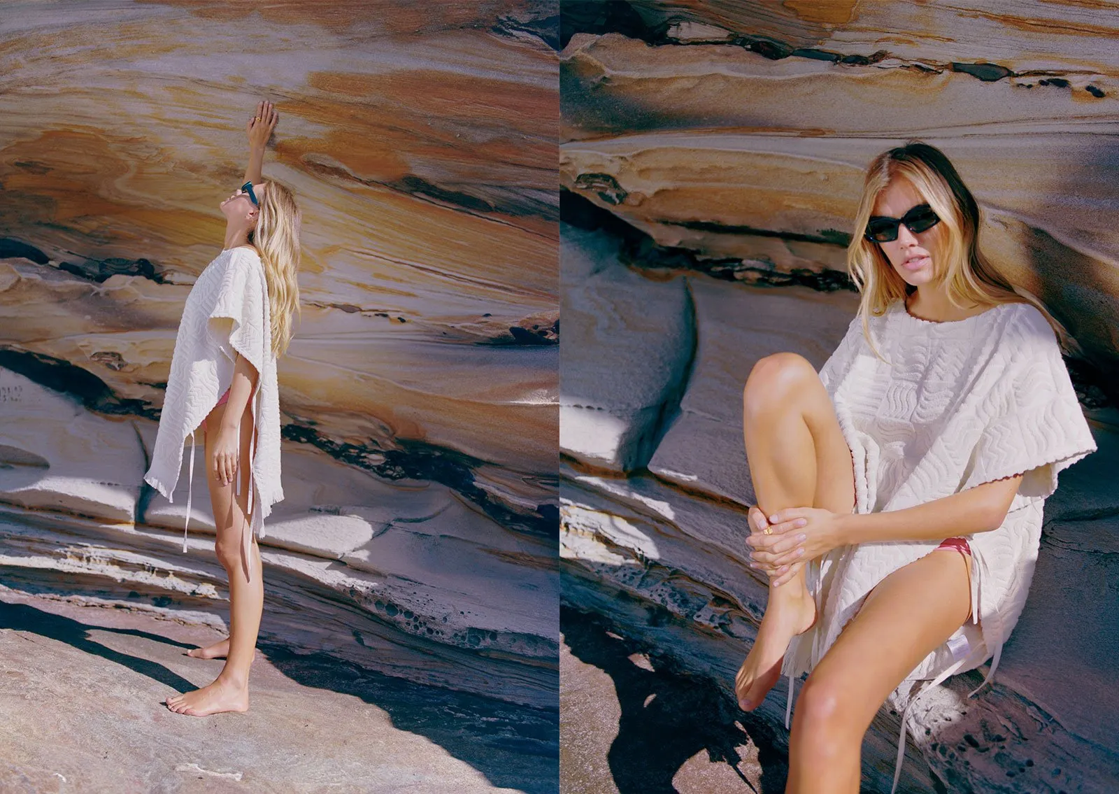 Wave Poncho - Ecru - One Size