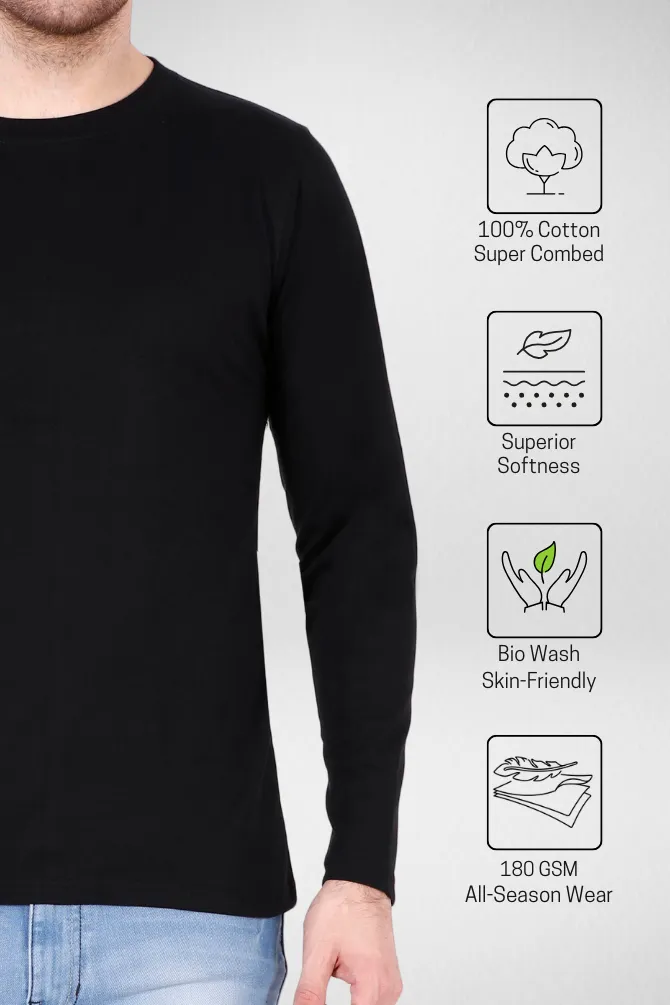 White and Black Full Sleeve T-Shirts Combo for Men
