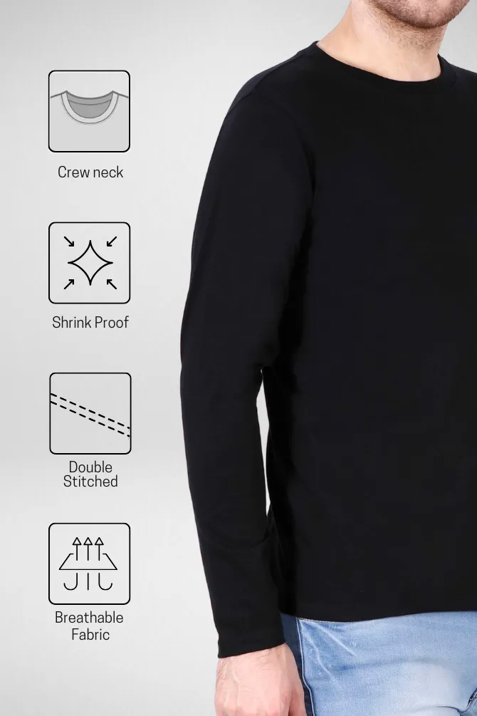 White and Black Full Sleeve T-Shirts Combo for Men