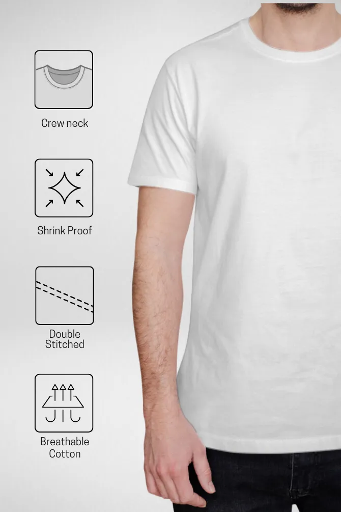 White and Light Pink Plain T-shirts Combo for Men