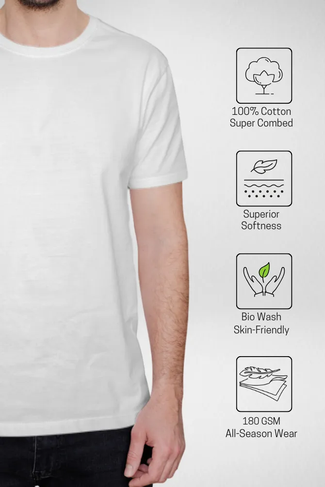 White and Navy Blue Plain T-shirts Combo for Men