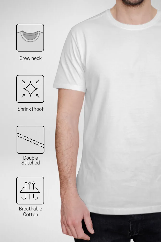 White and Navy Blue Plain T-shirts Combo for Men
