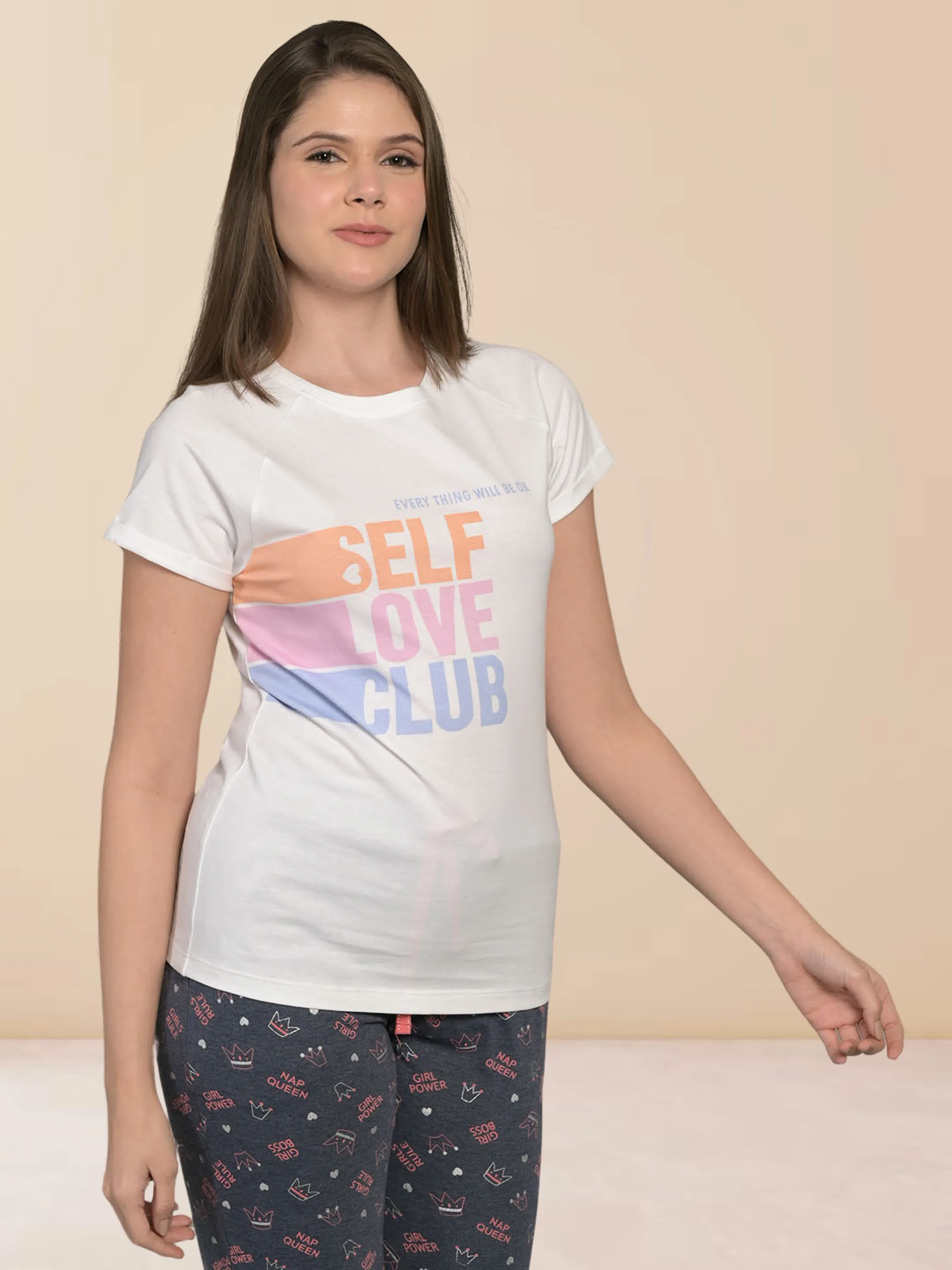 White Half Sleeve PU T-Shirt