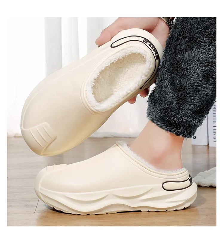Women Men Waterproof Fleece Lined Slippers