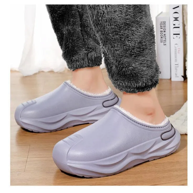 Women Men Waterproof Fleece Lined Slippers