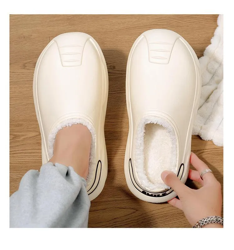 Women Men Waterproof Fleece Lined Slippers