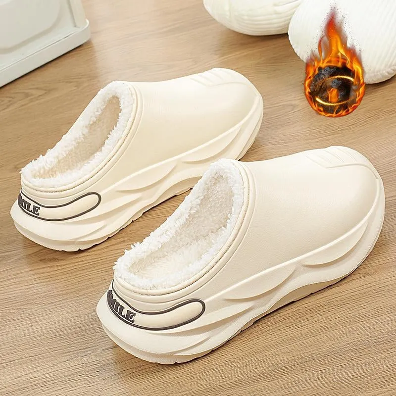 Women Men Waterproof Fleece Lined Slippers