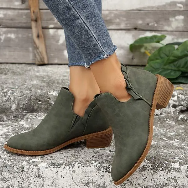 Women's Chunky Heel Elastic Ankle Boots 03172041C