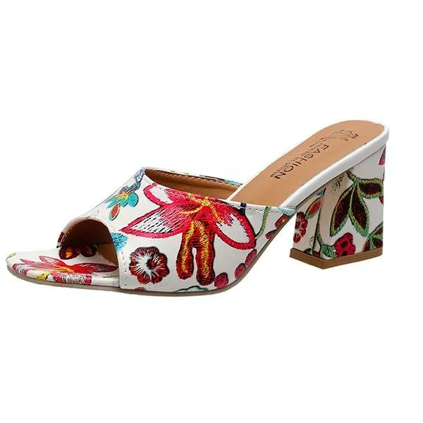 Women's Chunky Heel Peep Toe Sandals 05629647C