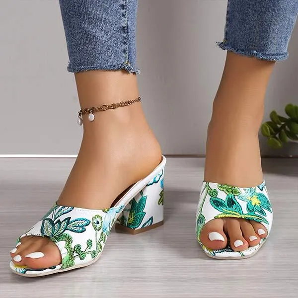 Women's Chunky Heel Peep Toe Sandals 05629647C