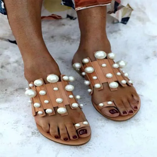 Women's Pearl Toe-Ring Flat Sandal 60111733C