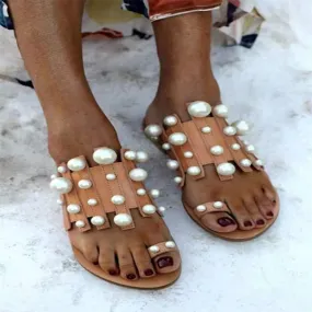 Women's Pearl Toe-Ring Flat Sandal 60111733C