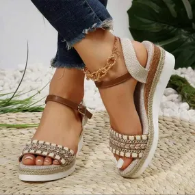 Women's Peep-Toe Platform Wedge Sandals 39517696C