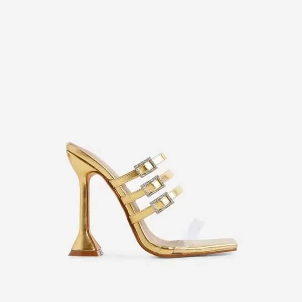 Women's Rhinestone Square Toe One-Strap Sexy Fashion High Heel Sandals 68148930C