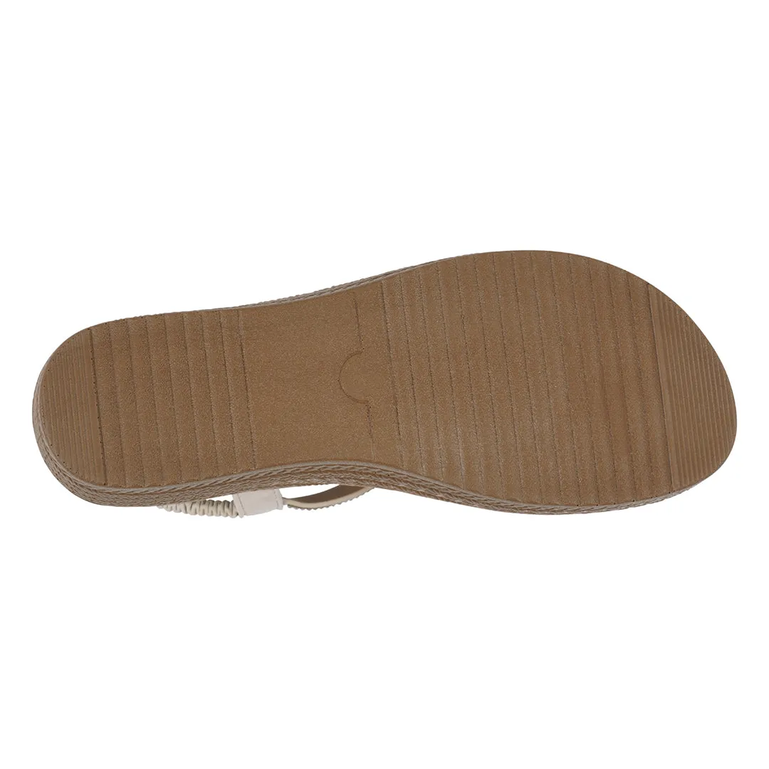 Women's Ruby Bronze Embellished Cross Strap Wedge Sandals
