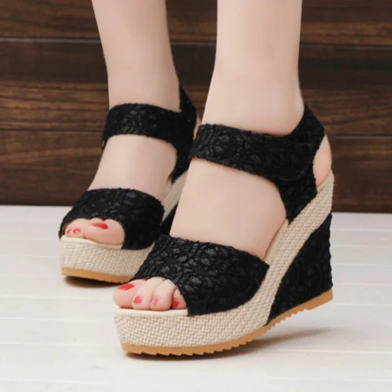 Women's Wedges Sandals Summer New Fashion Peep Toe High Heel