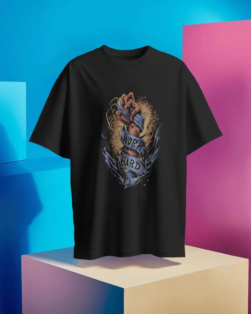 Work Hard Men's Perfect Oversized Classic T Shirt