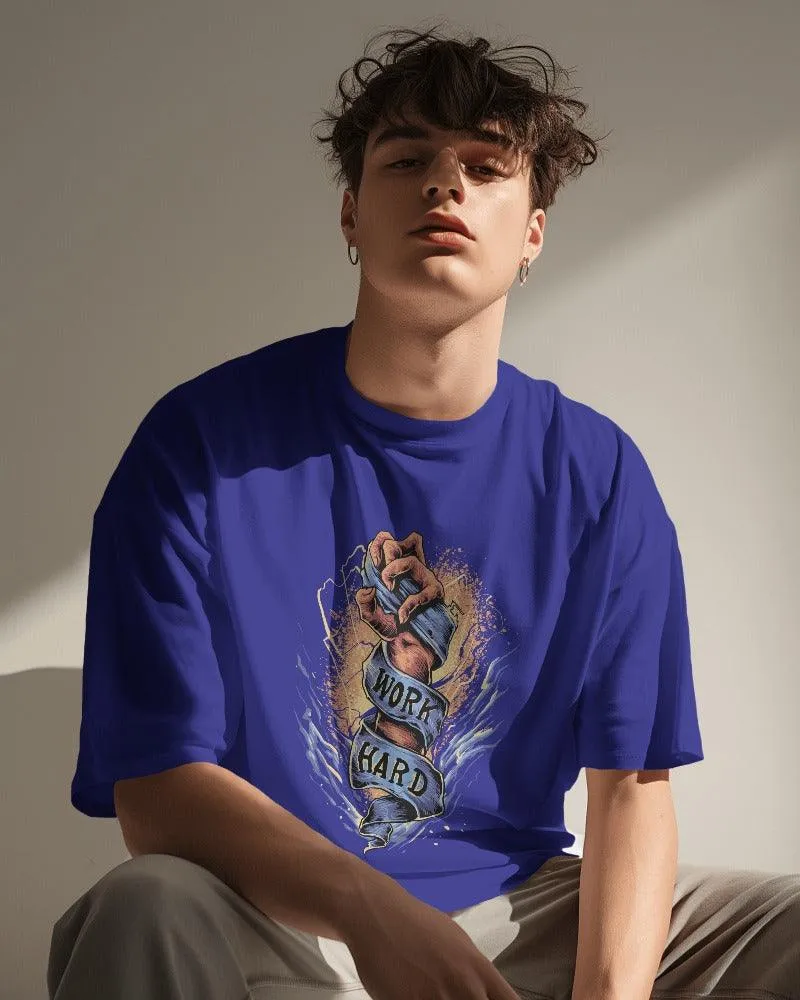 Work Hard Men's Perfect Oversized Classic T Shirt