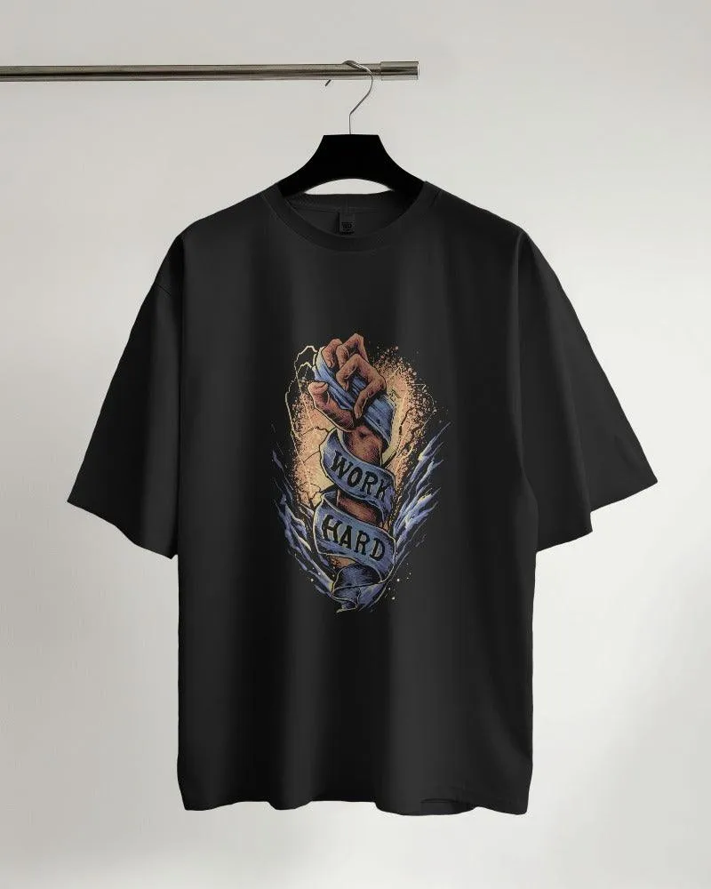 Work Hard Men's Perfect Oversized Classic T Shirt