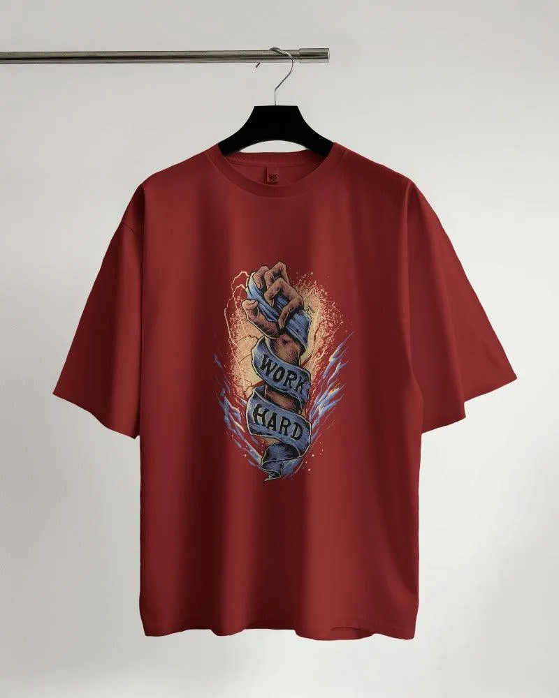 Work Hard Men's Perfect Oversized Classic T Shirt